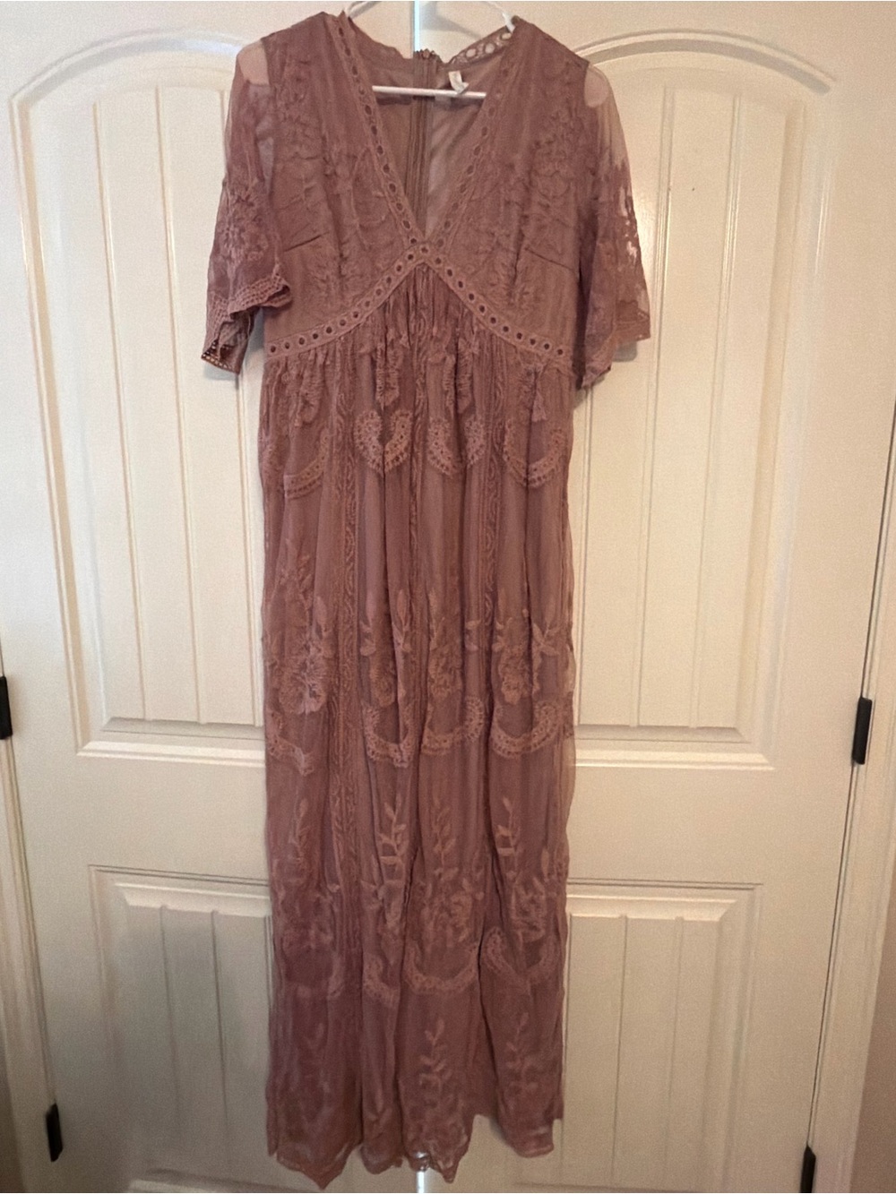 Pinkblush Mauve Lace Maxi Dress
